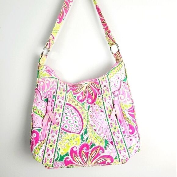 Vera Bradley Handbags - Shoulder Bag Vera Bradley Lisa B "Pinwheel Pink" VGC lots of compartments